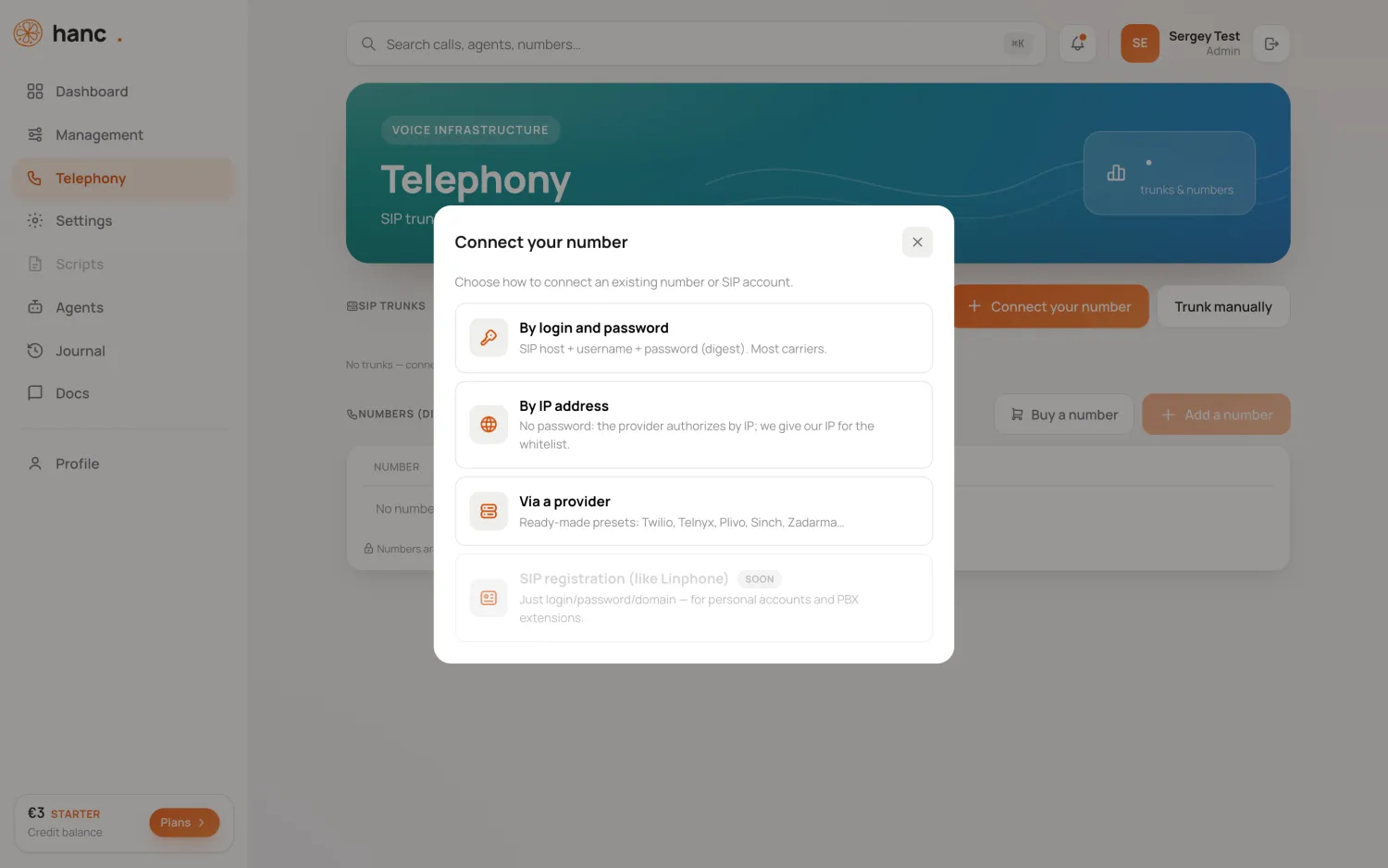 Connect your number