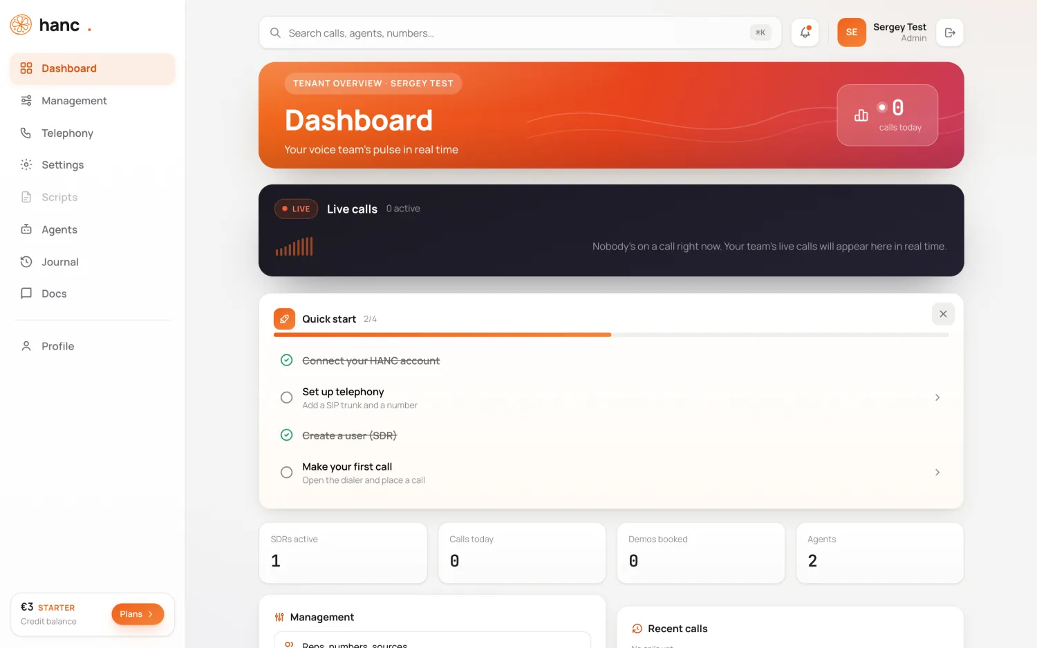 hancphone dashboard