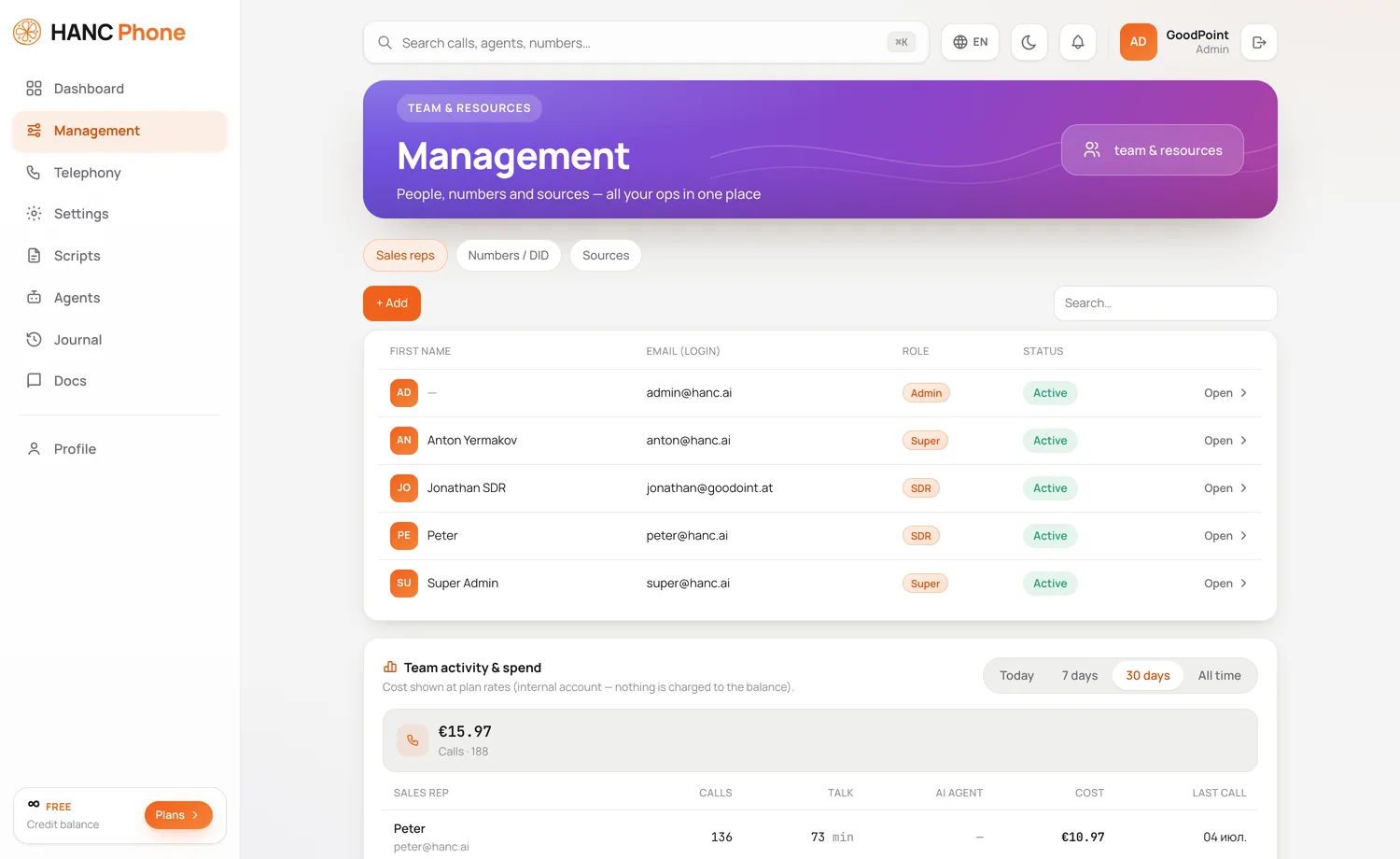 Manage your team